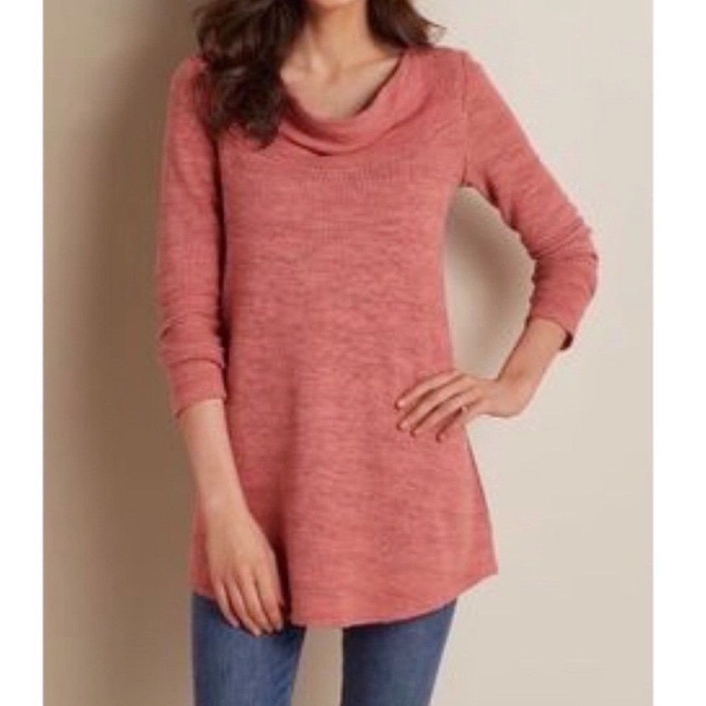 Soft Surroundings Tunic Women’s XS Embroidered Long Sleeve‎ Cowl Neck *READ